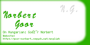 norbert goor business card